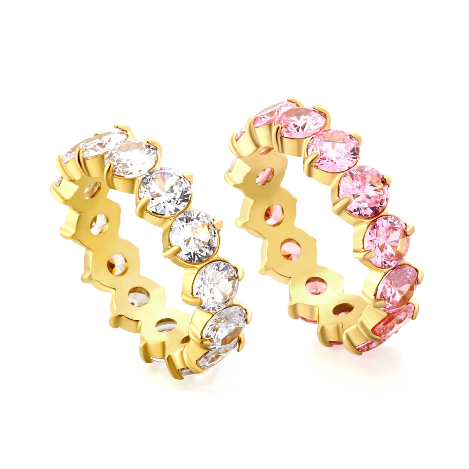 New white stone ring female light luxury sense of high class with elegant temperament metal wind asonjewelry